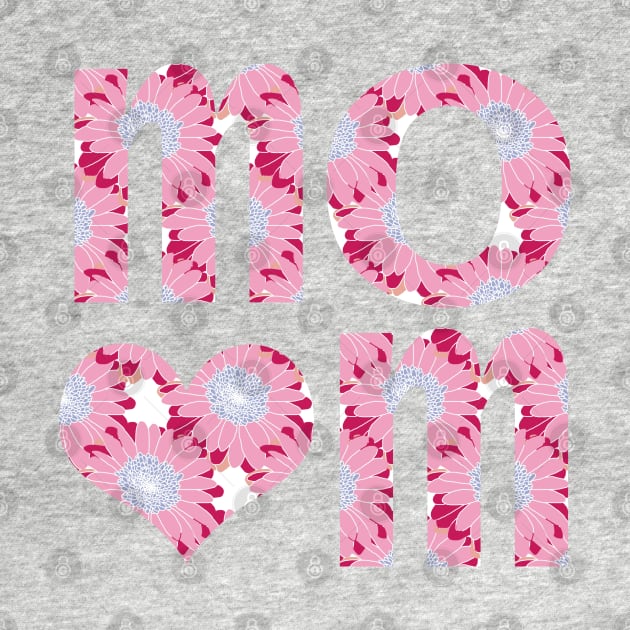 Mom Heart Floral Art Typography by ellenhenryart